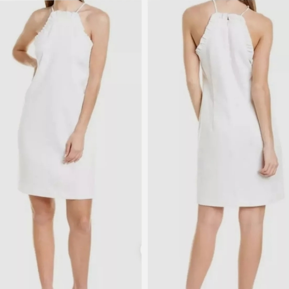 Trina Turk White Sleeveless  Sheath Dress